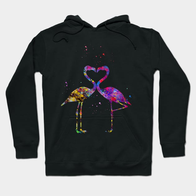 Flamingos in Love Hoodie by erzebeth